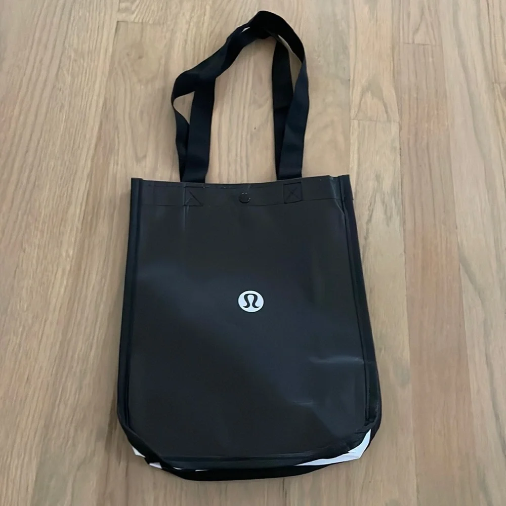 3 for $15! Lululemon Shopping Bag Black and White logo Smallest Size Tote